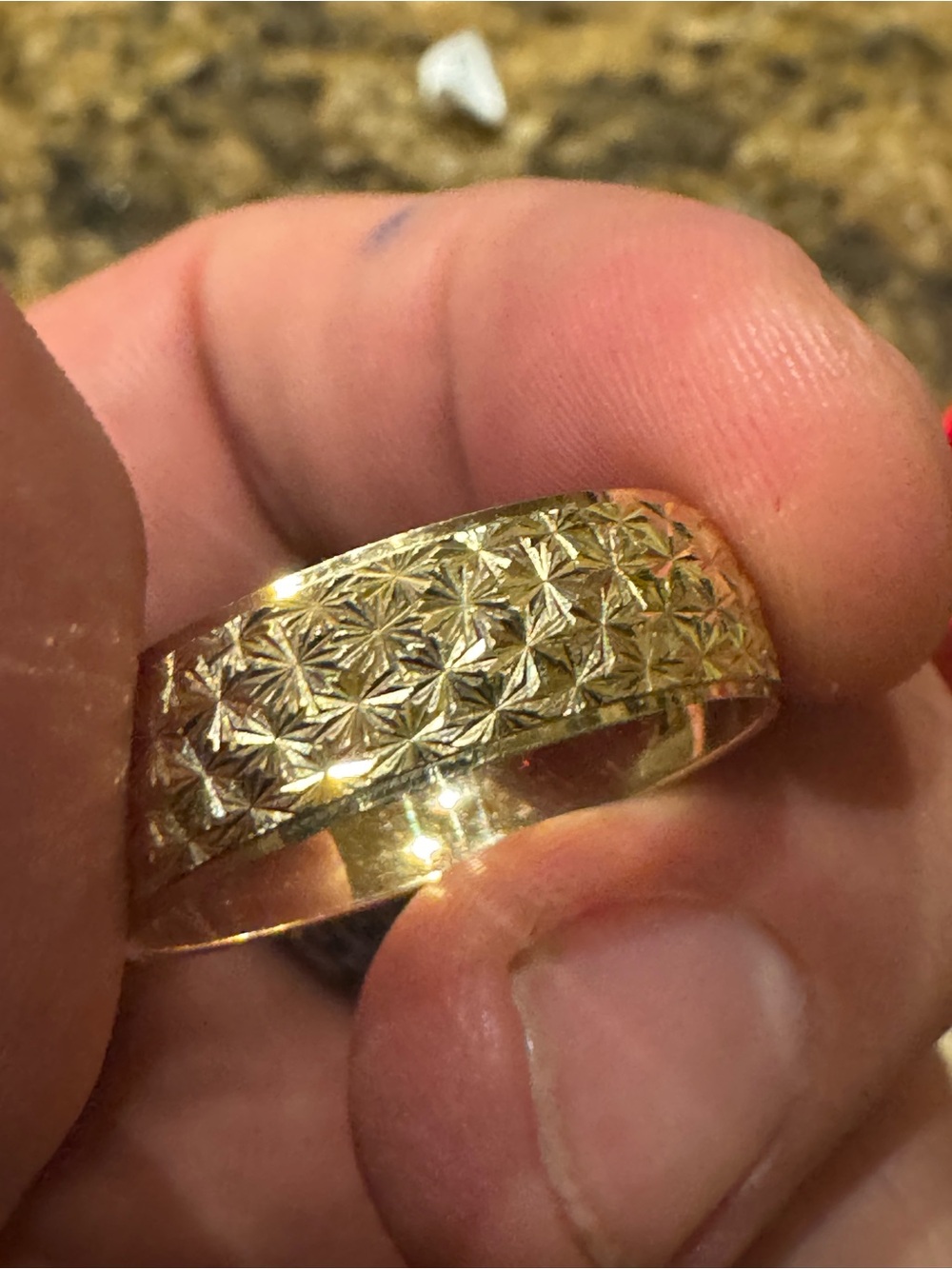 Classic Vintage 10K Gold Diamond Cut Band Ring